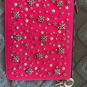 Dior Pink Clutch with Silver and Crystals Embellishments